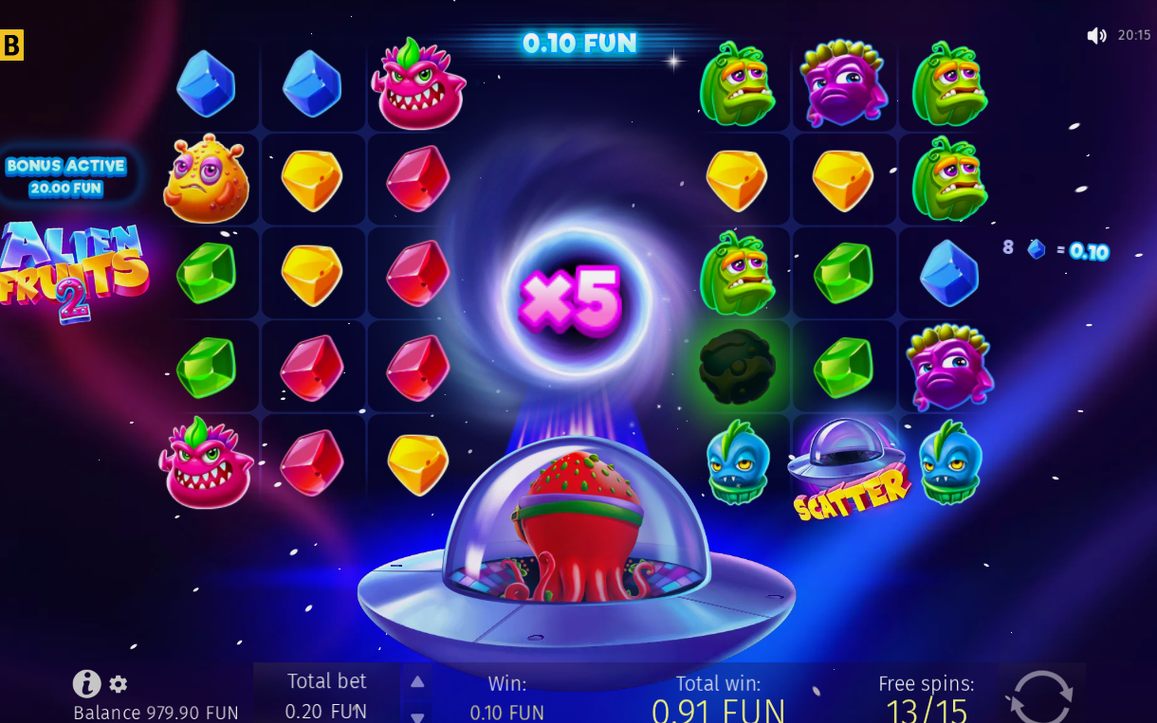 Free Spins win with multiplier balls added to the total
