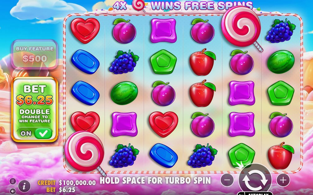 The base reels with fruit and jelly sweets