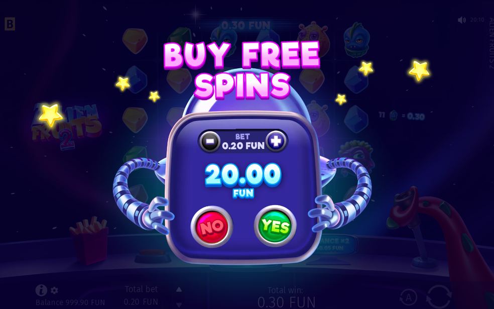 Bonus screen with Scatter symbols counting toward Free Spins